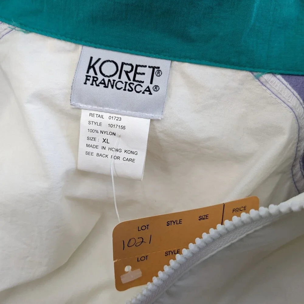 NWT Vintage 1990s Koret Francisca Windbreaker Jacker Oversized Size XL